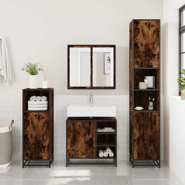 vidaXL Vannas istabas izlietnes skapis, ozolkoka krāsa, 65x33x60 cm