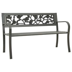 vidaXL dārza sols, 125 cm, tērauds, pelēks