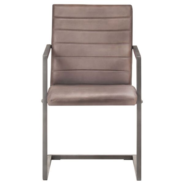 vidaXL konsoles virtuves krēsli, 2 gab., brūna dabīgā āda