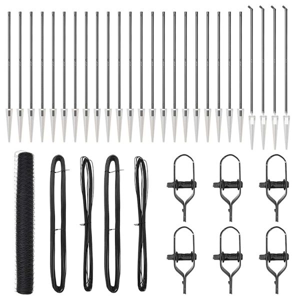 vidaXL Žoga āķis Pelēka 50 x 1,2 m (50 mm acs) Tērauds un PVC