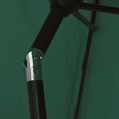 vidaXL LED konsoles lietussargs, 3 m, zaļš