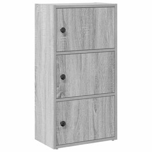vidaXL grāmatu plaukts, pelēka koka, 40x24x77 cm, inženierijas koks