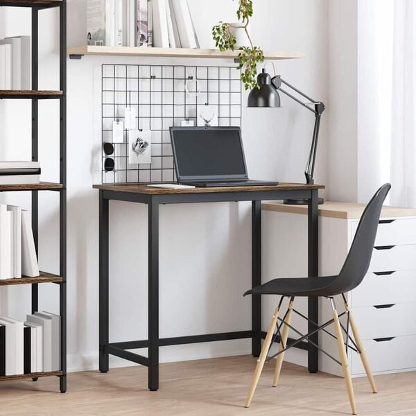 vidaXL galds Dūmaka ozols 100 x 50 x 76,5 cm Inženieru koks un tērauds