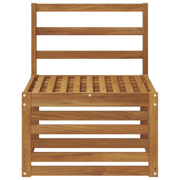 vidaXL Āra vidējā dīvāns Cietā akācijas koks Dabiska 59 x 63 x 73 cm