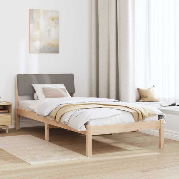 vidaXL Gultas rāmis Braun un taupe 90 x 190 cm Priedes masīvkoks