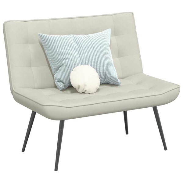 vidaXL sols, 110x74x84 cm, krēmkrāsas samts