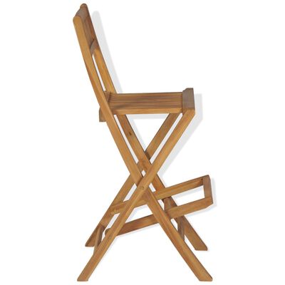 vidaXL 3-daļīgs bistro mēbeļu komplekts, saliekami krēsli, tīkkoks