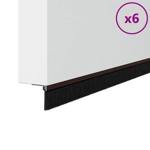 vidaXL Skrūvējami durvju birstes blīvējumi 6 gab. Brūna 100 cm