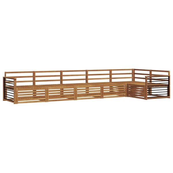 vidaXL Āra dīvānu komplekts 6 pcs Dabiska Cietā akācijas koks