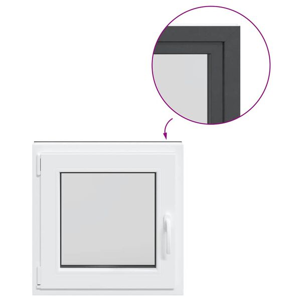 vidaXL pagraba logs "RISOR", 50x50 cm, verami un atgāžami, DIN, pa kreisi, antracīta krāsā