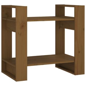 vidaXL grāmatu plaukts, medus brūns, 60x35x57 cm, masīvkoks