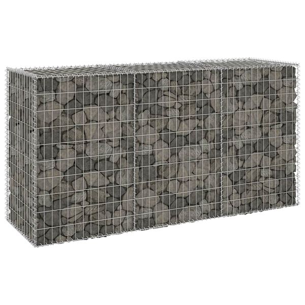 vidaXL gabions ar vāku, cinkots tērauds, 200x60x100 cm