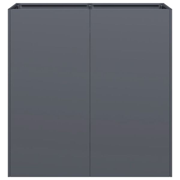 vidaXL puķu kaste, pelēka, 80x40x80 cm, auksti velmēts tērauds