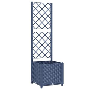 vidaXL dārza puķu kaste ar režģi, zili pelēka, 40x40x136 cm, polipropilēns (PP)
