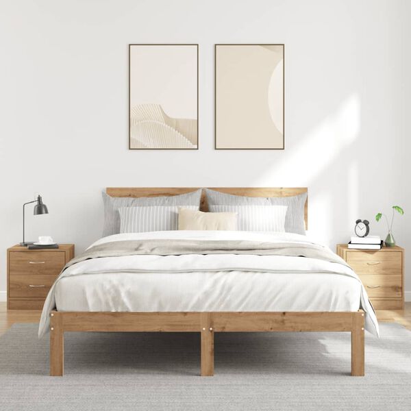 vidaXL naktsskapī&scaron;i 2 gab. koka krāsa 40x30x40 cm inženierijas koks