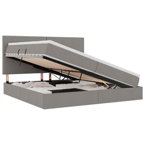 vidaXL Gulta ar uzglabā&scaron;anas vietu un matraci Pelēkbrūna 200 x 200 cm