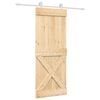 vidaXL Slīdo&scaron;ās durvis 80 x 210 cm Cieta priedes koks (neapstrādāts)
