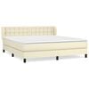 vidaXL atsperu gulta ar matraci, krēmkrāsas, 180x200 cm, mākslīgā āda