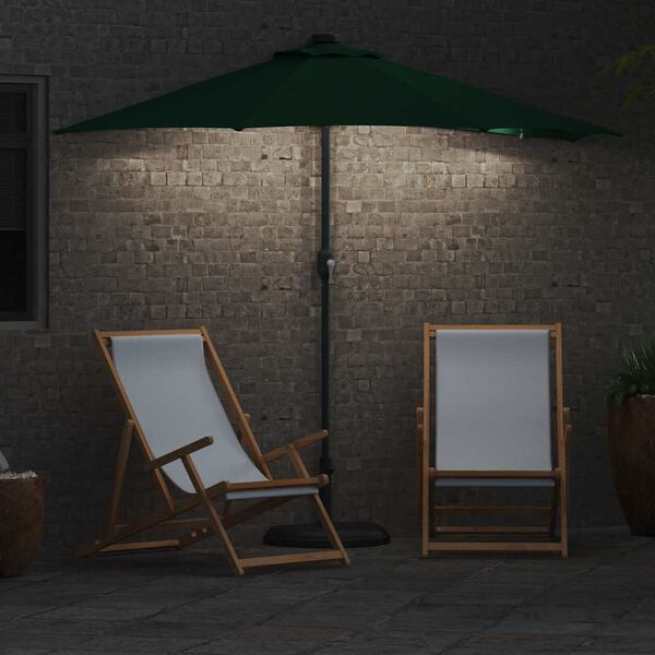 vidaXL Dārza parasols Zaļa 294 x 150 x 223 cm Poliesters un tērauds