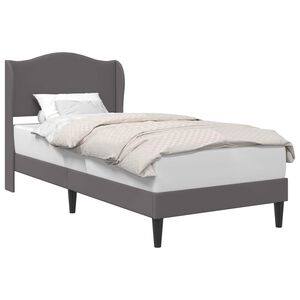vidaXL Gultas rāmis ar galvas klāju Pelēka 80 x 200 cm Mākslīgā āda