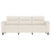 vidaXL trīsvietīgs dīvāns, krēmkrāsas, 180 cm, mākslīgā āda