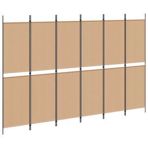 vidaXL 6-paneļu telpas dalītājs Bē&scaron;a 300 x 200 cm Audums