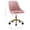 vidaXL grozāms virtuves krēsls, rozā samts