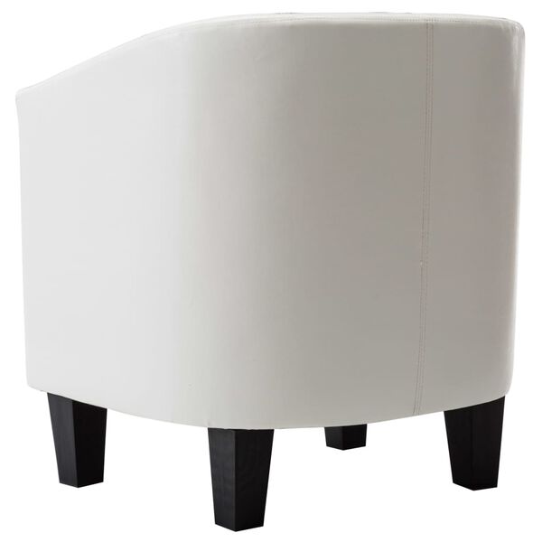 vidaXL klubkrēsls, balta mākslīgā āda