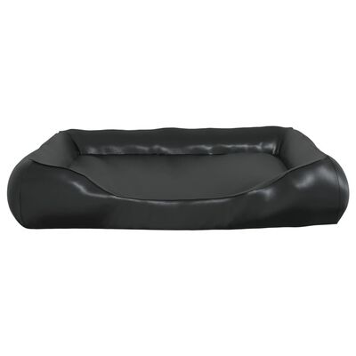 vidaXL suņu gulta, melna, 80x68x23 cm, mākslīgā āda
