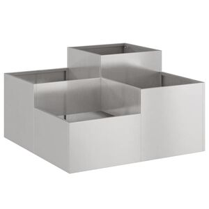 vidaXL Dārza stādītājs Sudraba 80 x 80 x 48 cm Nerūsējo&scaron;s tērauds