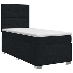 vidaXL Kontinentālā gulta ar matraci Melns 80 x 200 cm Audums