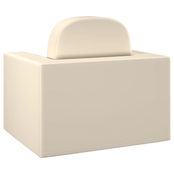 vidaXL divi vienā bērnu dīvāns, balta mākslīgā āda