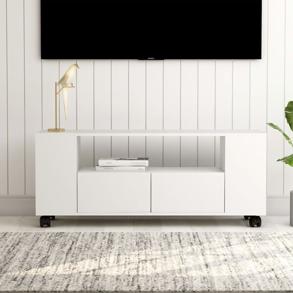 vidaXL TV skapītis, balts, 120x35x48 cm, inženierijas koks