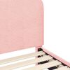 vidaXL Bērnu gultas rāmis ar galvgali Rozā 90 x 190 cm Aitu audums