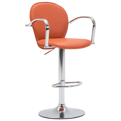 vidaXL bāra krēsli ar roku balstiem, 2 gab., oranža mākslīgā āda