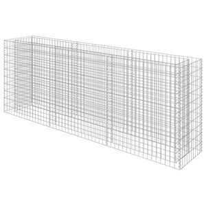 vidaXL gabions, augstā puķu kaste, cinkots tērauds, 270x50x100 cm