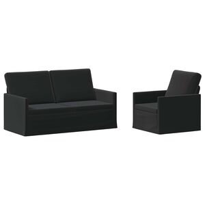 vidaXL Dīvānu komplekts 2 pcs Melns Samts
