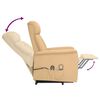 vidaXL masāžas krēsls, paceļams, krēmkrāsas mikrošķiedras audums