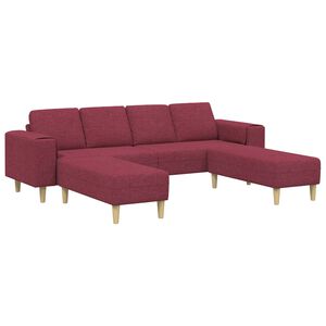 vidaXL viesistabas dīvāns 3 pcs Vīna sarkans 250 x 188 x 76 cm