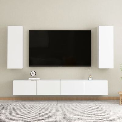 vidaXL TV skapītis, 30,5x30x90 cm, balts, skaidu plāksne