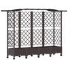 vidaXL Pacelta gulta ar treliem un jumtu Brūna 203,5 x 40 x 129 cm PP