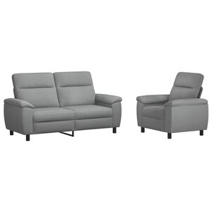 vidaXL Dīvānu komplekts 2 pcs Gai&scaron;i pelēka Audums