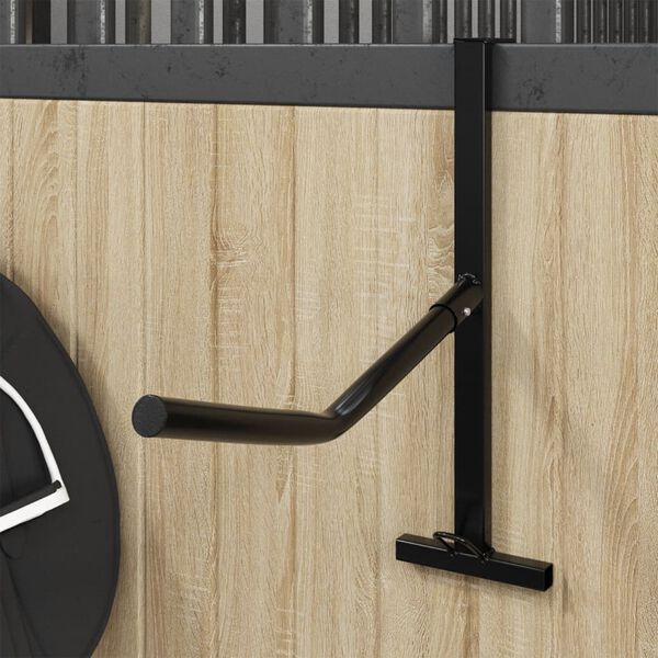 vidaXL seglu statīvs ar atloka āķi, viens balsts, pārnēsājams, melns