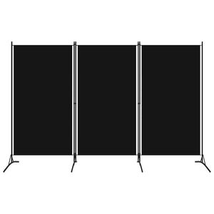 vidaXL 3-paneļu istabas aizslietnis, melns, 260x180 cm