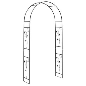 vidaXL Dārza Arka Melna 115 x 37 x 231 cm