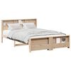 vidaXL Gultas rāmis ar plauktu Brūna 160 x 200 cm Masīvs priedes koks