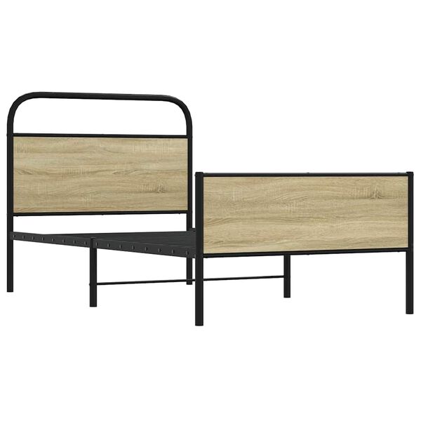 vidaXL gulta bez matrača, ozolkoka, 90x190 cm, inženierijas koks