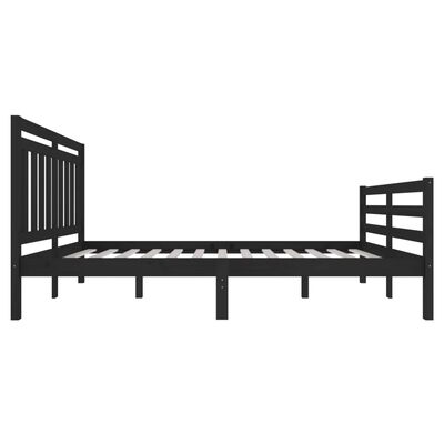 vidaXL gultas rāmis, melns, masīvkoks, 120x200 cm