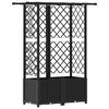 vidaXL Pacelta gulta ar treliem un jumtu Melns 124,5 x 40 x 138 cm PP