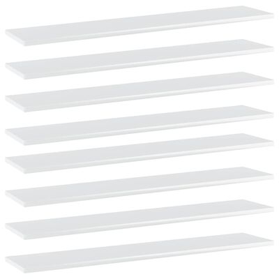 vidaXL plauktu dēļi, 8 gab., balti, 100x20x1,5 cm, skaidu plāksne